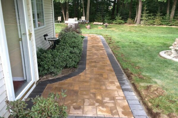 residential walkway with pavers  Long Island