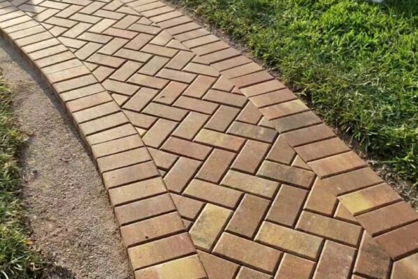 new brick paved walkway  Coram
