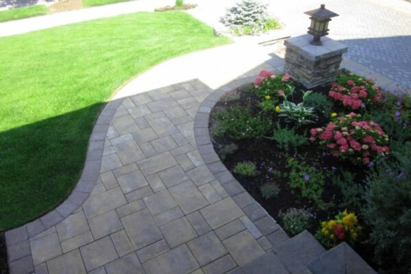 Interlock paver curved pathway  Long Island